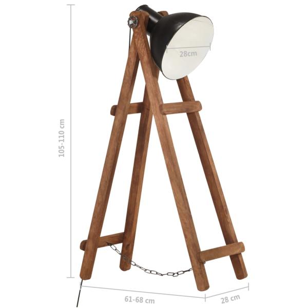 Stehlampe Schwarz Mango Massivholz E27