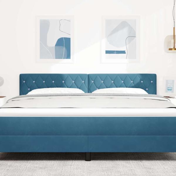 LED Kopfteil mit LED-Lichtleisten Dunkelblau 180 cm Polyester