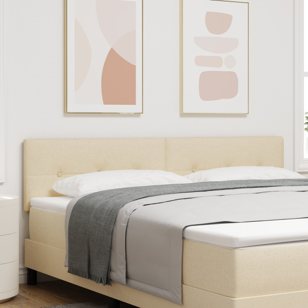 LED Kopfteil mit LED-Lichtleisten Creme 180 cm Stoff