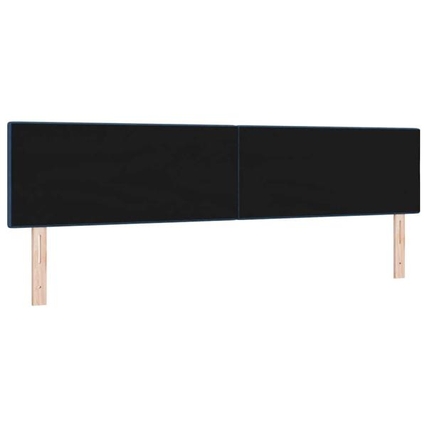 LED Kopfteil mit LED-Lichtleisten Blau 200 cm Polyester