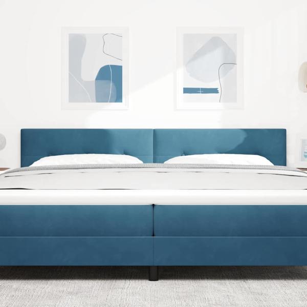 LED Kopfteil mit LED-Lichtleisten Blau 200 cm Polyester