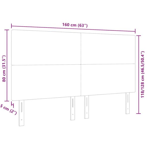 LED Kopfteil mit LED-Lichtleisten Hellgrau 160 cm Polyester