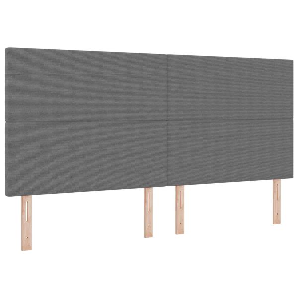 LED Kopfteil mit LED-Lichtleisten Hellgrau 200 cm Polyester