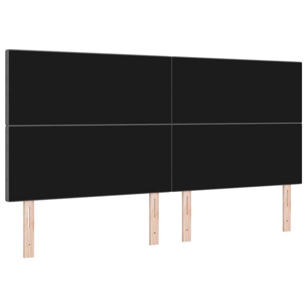 LED Kopfteil mit LED-Lichtleisten Hellgrau 200 cm Polyester