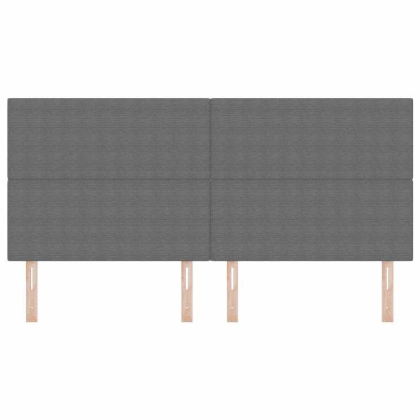 LED Kopfteil mit LED-Lichtleisten Hellgrau 200 cm Polyester