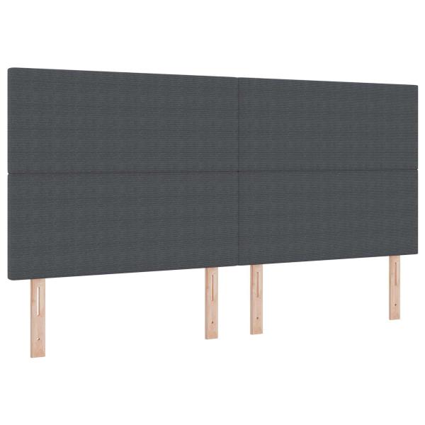 LED Kopfteil mit LED-Lichtleisten Dunkelgrau 200 cm Cordstoff