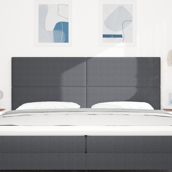LED Kopfteil mit LED-Lichtleisten Dunkelgrau 200 cm Cordstoff
