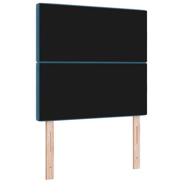 LED Kopfteil mit LED-Lichtleisten Dunkelblau 90 cm Polyester