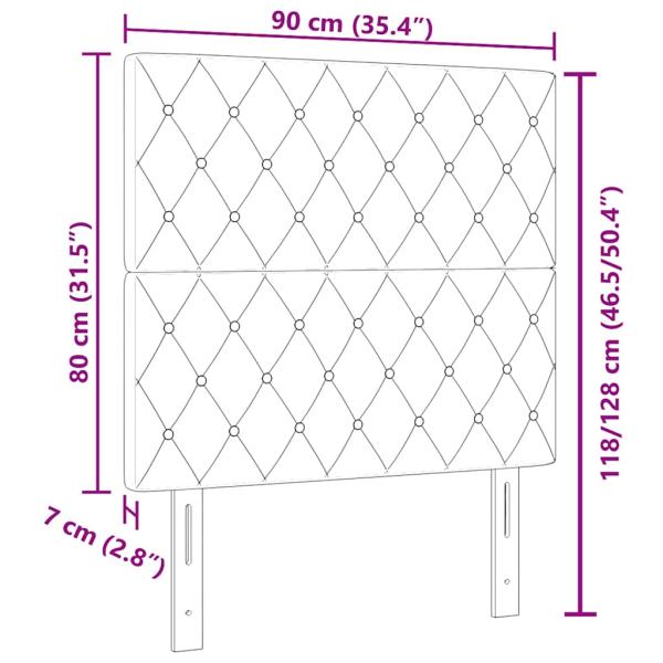 LED Kopfteil mit LED-Lichtleisten Dunkelblau 90 cm Polyester