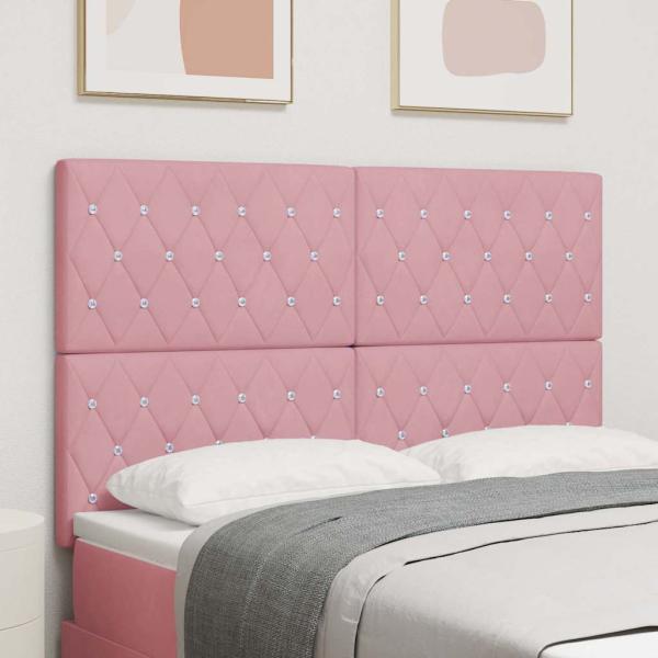 ARDEBO.de - LED Kopfteil mit LED-Lichtleisten Rosa 144 cm Polyester