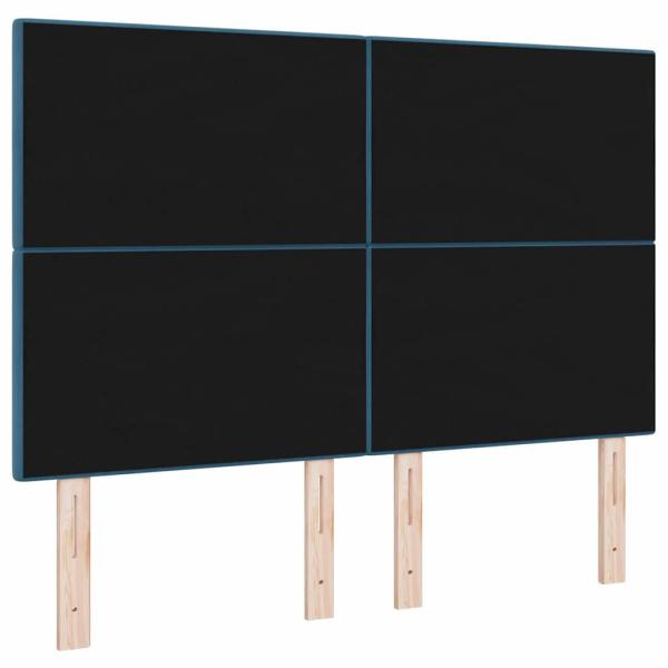 LED Kopfteil mit LED-Lichtleisten Blau 160 cm Polyester