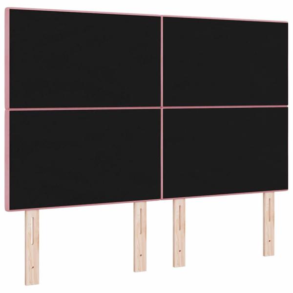 LED Kopfteil mit LED-Lichtleisten Rosa 160 cm Polyester