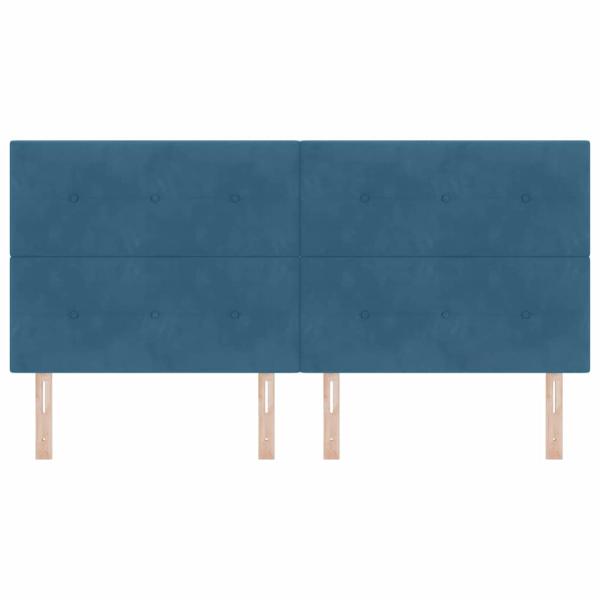 LED Kopfteil mit LED-Lichtleisten Blau 200 cm Polyester