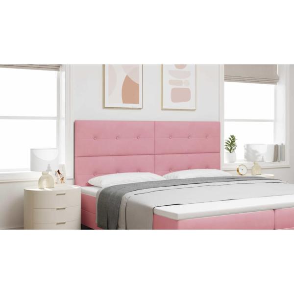 LED Kopfteil mit LED-Lichtleisten Rosa 200 cm Samt