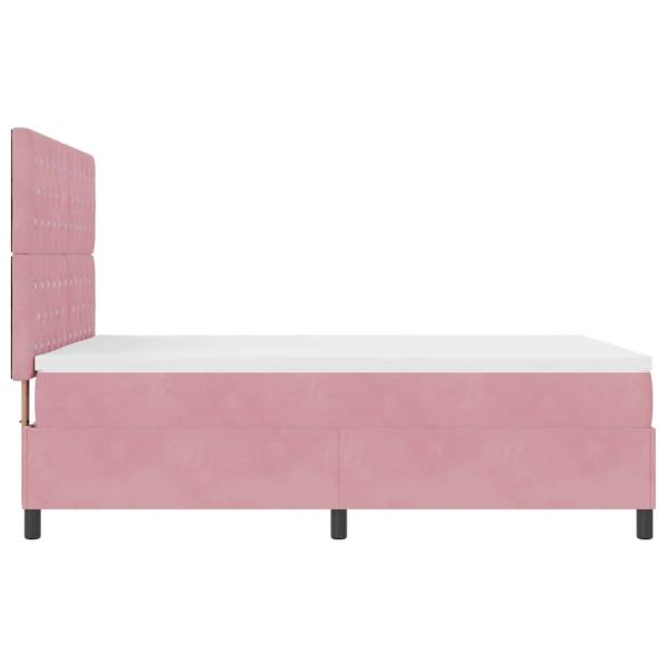 Boxspringbett mit Matratze mit Kopfteil Rosa 140 x 190 cm Stoff