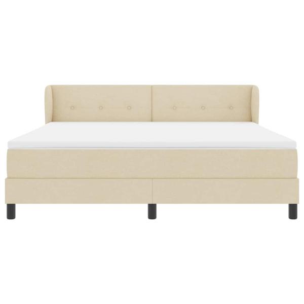 Boxspringbett mit Matratze Creme 180 x 200 cm Stoff