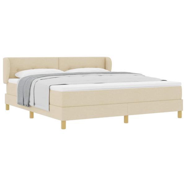 Boxspringbett mit Matratze Creme 180 x 200 cm Stoff