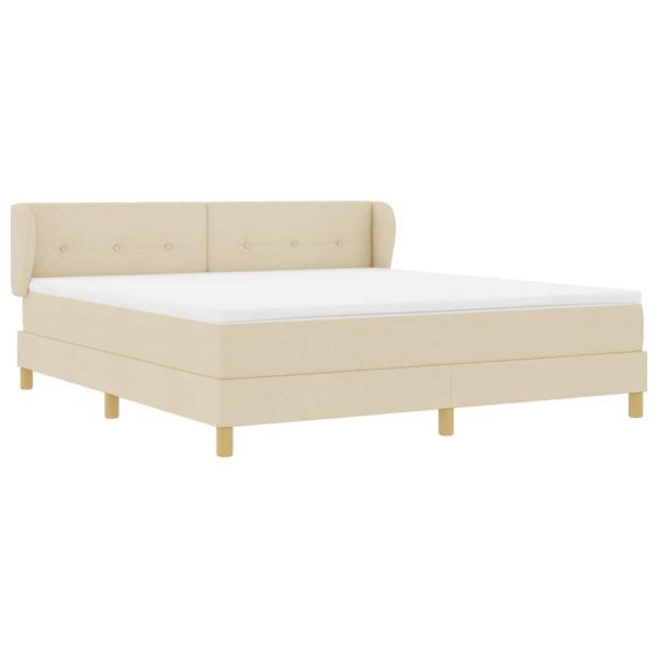 Boxspringbett mit Matratze Creme 180 x 200 cm Stoff