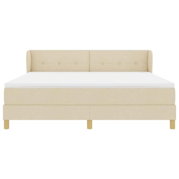 Boxspringbett mit Matratze Creme 180 x 200 cm Stoff