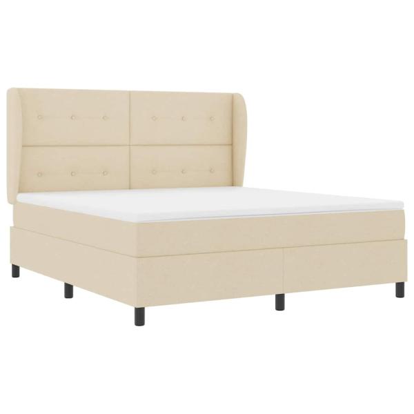 Boxspringbett mit Matratze Creme 180 x 200 cm Stoff