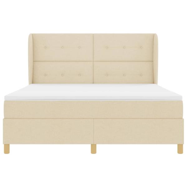 Boxspringbett mit Matratze Dunkelgrau 90x190 cm Creme