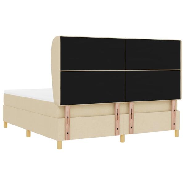 Boxspringbett mit Matratze Dunkelgrau 90x190 cm Creme