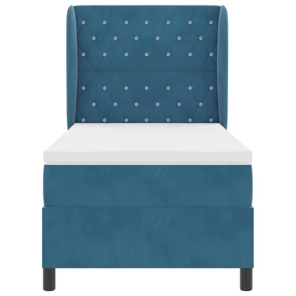 Boxspringbett mit Matratze Dunkelblau 200 x 90 cm Polyester