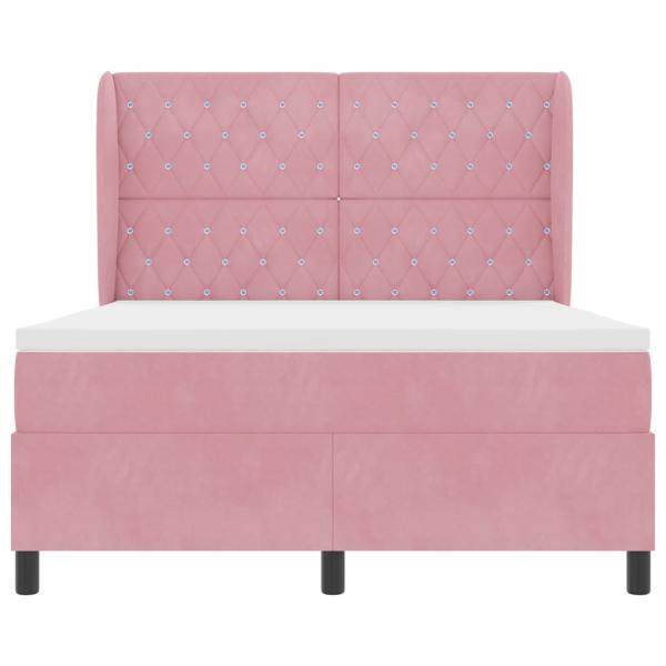 Boxspringbett mit Matratze Rosa 190 x 140 cm Polyester