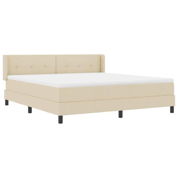 Boxspringbett mit Matratze Creme 200 x 180 cm Polyester