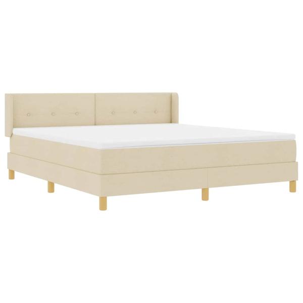Boxspringbett mit Matratze Creme 200 x 180 cm Polyester