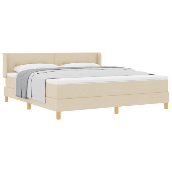 Boxspringbett mit Matratze Creme 200 x 180 cm Polyester