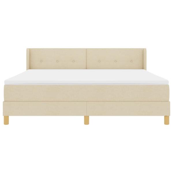 Boxspringbett mit Matratze Creme 200 x 180 cm Polyester