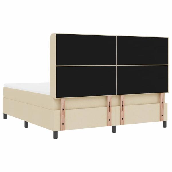 Boxspringbett mit Matratze Creme 180 x 200 cm Stoff