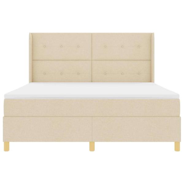 Boxspringbett mit Matratze Creme 180 x 200 cm Stoff