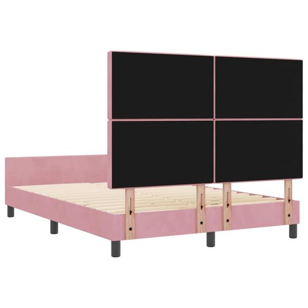 Boxspringbett mit Kopfteil Rosa 140 x 190 cm Samt