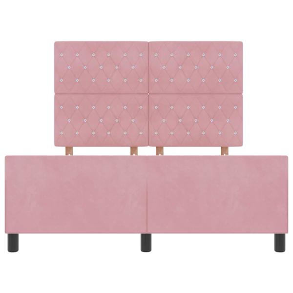 Boxspringbett mit Kopfteil Rosa 140 x 200 cm Samt