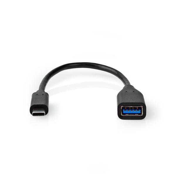 USB-C? Adapter | USB 3.2 Gen 1 | USB-C? Stecker | USB-A Buchse | 5 Gbps | OTG | 0.20 m | Rund | Vernickelt | PVC | Schwarz | Aufhänger (Menge: 50 je Bestelleinheit)