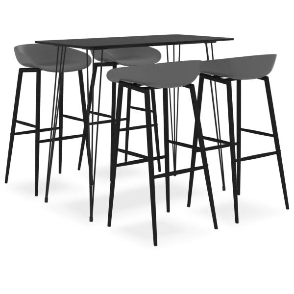 ARDEBO.de - 5-tlg. Bar-Set Schwarz und Grau