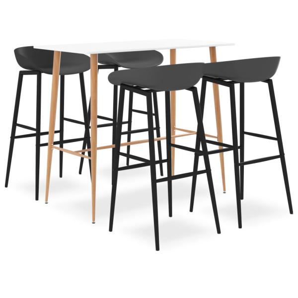 ARDEBO.de - 5-tlg. Bar-Set Weiß und Grau