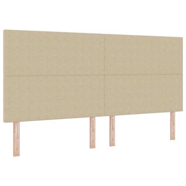 LED Kopfteil mit LED-Lichtleisten Grau-Grün 200 cm Polyester