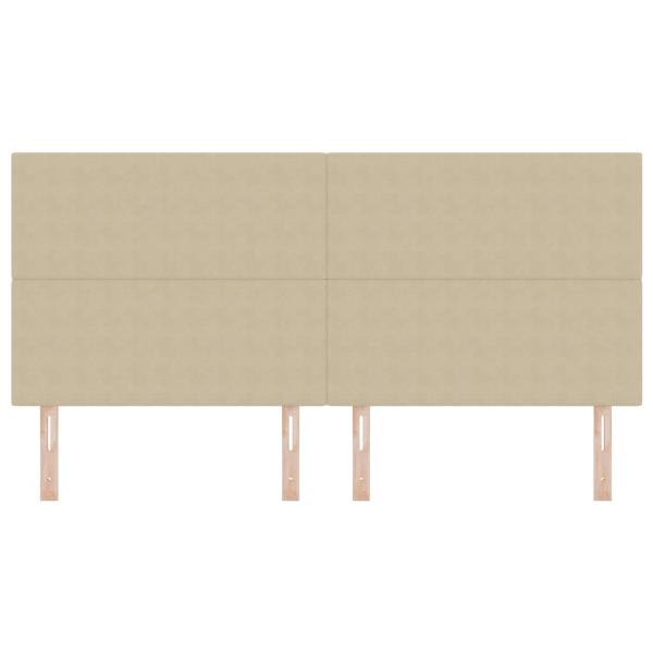 LED Kopfteil mit LED-Lichtleisten Grau-Grün 200 cm Cordstoff