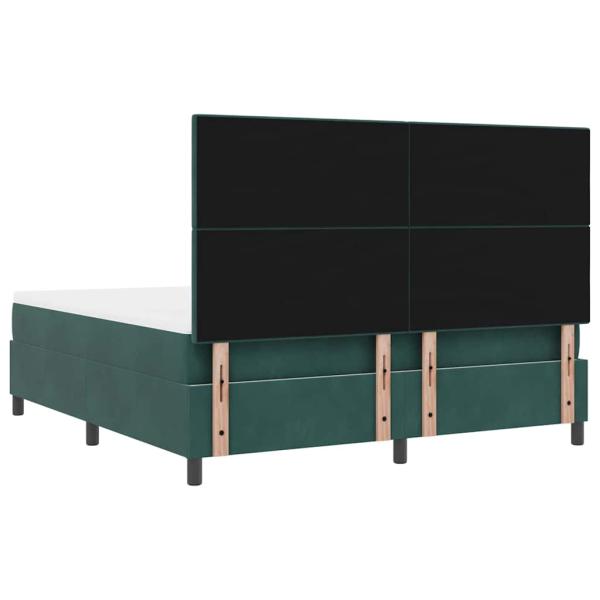 LED Boxspringbett mit Kopfteil Dunkelgrün 180 x 200 cm Samt