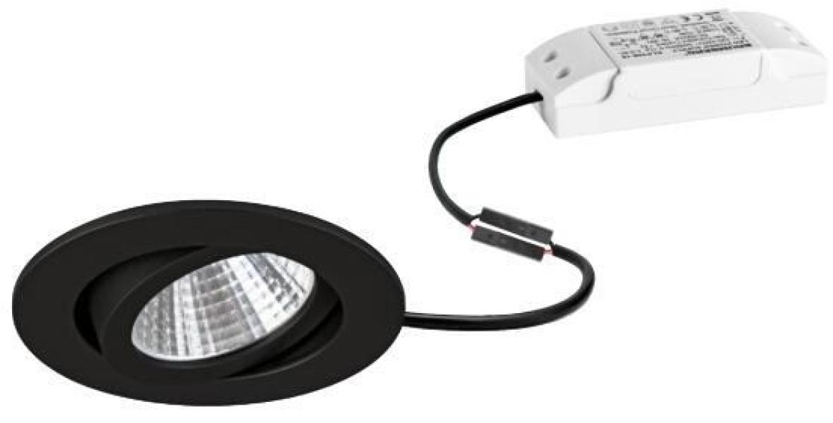 ARDEBO.de Brumberg DAMITA-R LED-Einbaustrahler 230V, 6W, 3000K, rund, schwenkbar, schwarz (33353083)
