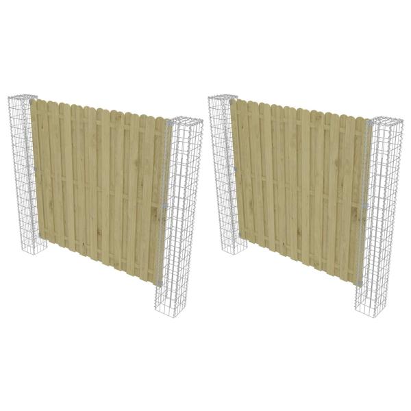 Zaunpfosten 2 Stk. 20 x 20 x 190 cm Metall Silber