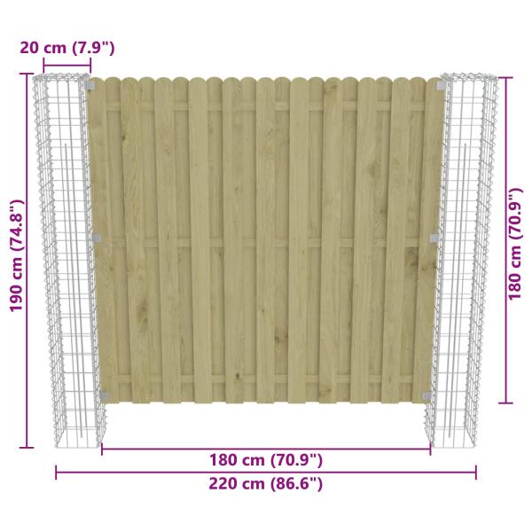 Zaunpfosten 2 pcs Silber 20 x 20 x 190 cm Metall