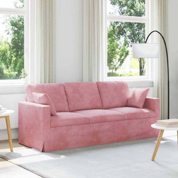 ARDEBO.de - Sofa 180cm Rosa Metall