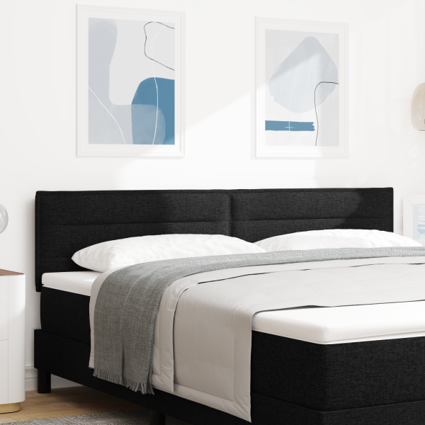 LED Kopfteil mit LED-Lichtleisten Schwarz 180 cm Stoff