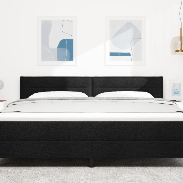 LED Kopfteil mit LED-Lichtleisten Schwarz 180 cm Stoff