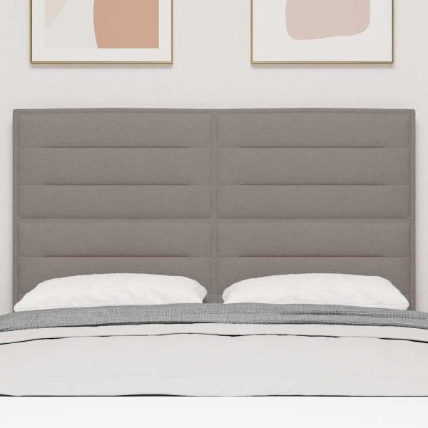 LED Kopfteil mit LED-Lichtleisten Taupe 144 cm Polyester