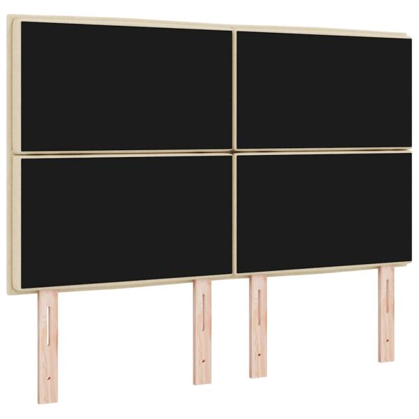 LED Kopfteil mit LED-Lichtleisten Creme 144 cm Polyester